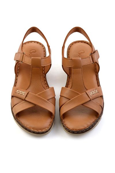 Bambi Taba Leather Women's Sandals K05907020703