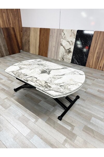 SEHPAM AKILLI Yan Baştan Açılır Yarı Oval Akıllı Yemek Masası Mdf Tabla Alt M...