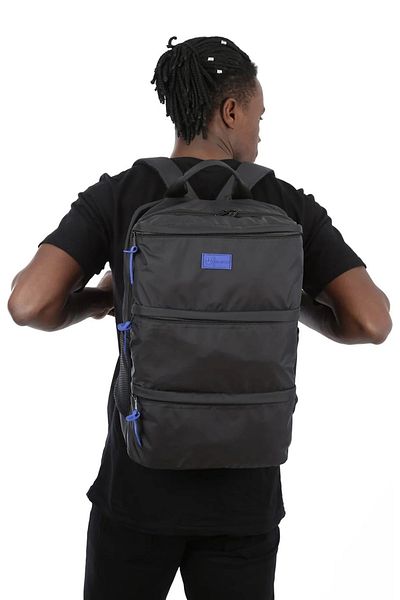 KAFF Black Waterproof Fabric Multi-Eye Sports Daily Backpack -1012