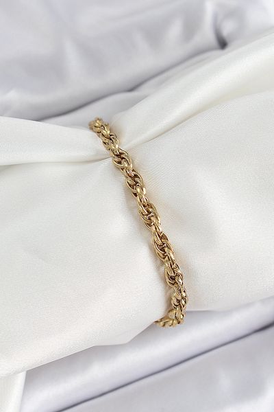 BESKAR 316L Steel Gold Color Twist Model Women's Bracelet