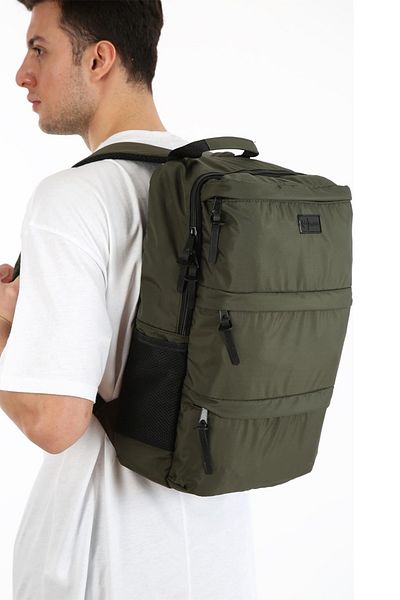 KAFF Khaki Waterproof Fabric Multi-Eye Sports Daily Backpack -1012