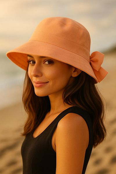 MYZİ STORE Bow Detailed Bucket Women's Visor Summer Hat (Size Adjustable)