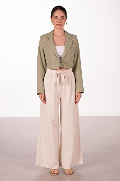 BARRELS AND OIL Tie-Up Linen Loose Trousers - Natural