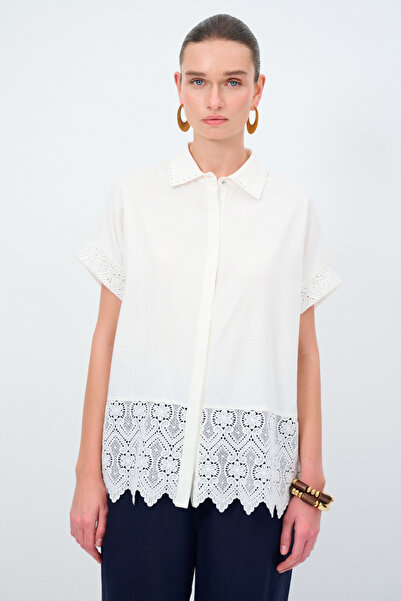 Love My Body Dantel Detaylı Gömlek