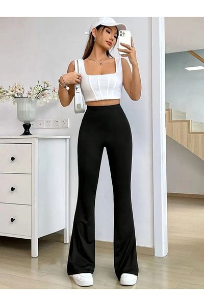 Viyamo New Season Women's High Waist Leg-Widening Side Slit Diving Pants