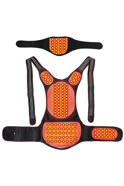 Influential Tech Vestă încălzitoare din turmalină cu 118 magneți, suport postural, unisex, M, neagră, reglabilă