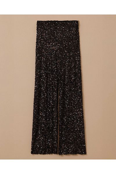 SEÇİL Sequin Embroidered Wide Leg Pants