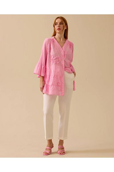 SEÇİL Patterned Tunic with Ruffle Sleeve Detail