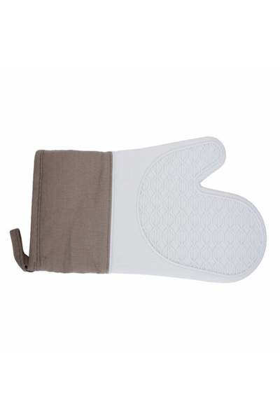 PUFO Cuisine silicone oven mitt for grill or oven, lined, 30 cm, gray