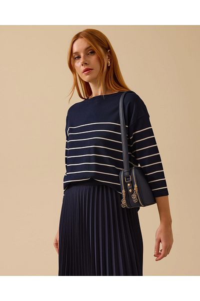 SEÇİL Button Detailed Striped Knitwear Blouse