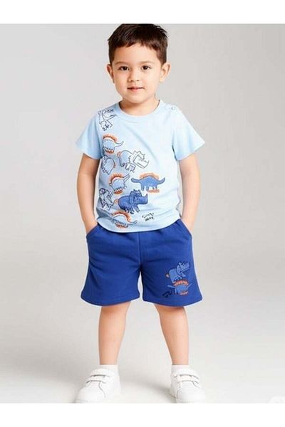 Zekids Baby Boy Animal Printed Shorts Set