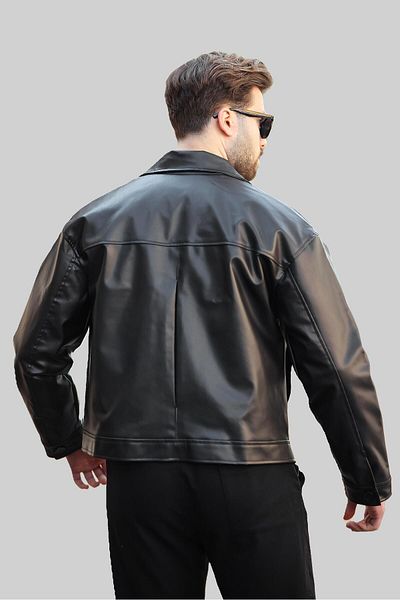 KOCCI Comfortable Fit Men's Leather Coat Jacket