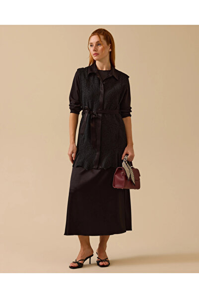 SCL Lace Detailed Belted Shirt