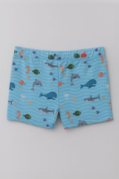 MARKAPIA Pantaloni scurți de baie albastru deschis pentru băiat cu talie elastică