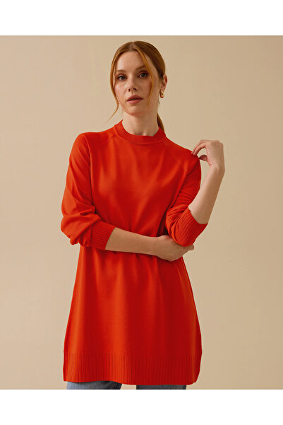 SCL Sıfır Yaka Uzun Kollu Triko Tunik
