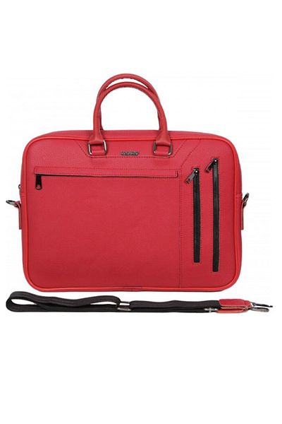 GLANCE Cambridge Polo Club Faux Leather Briefcase Red