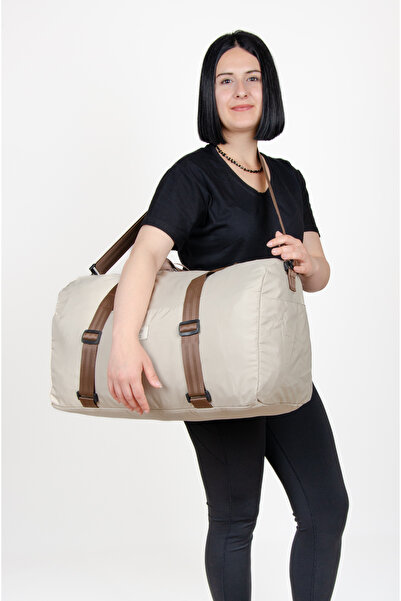 KAFF Αδιάβροχο ύφασμα με μπεζ ιμάντα ώμου Μεγάλη βαλίτσα αθλητική τσάντα ταξιδιού -1011