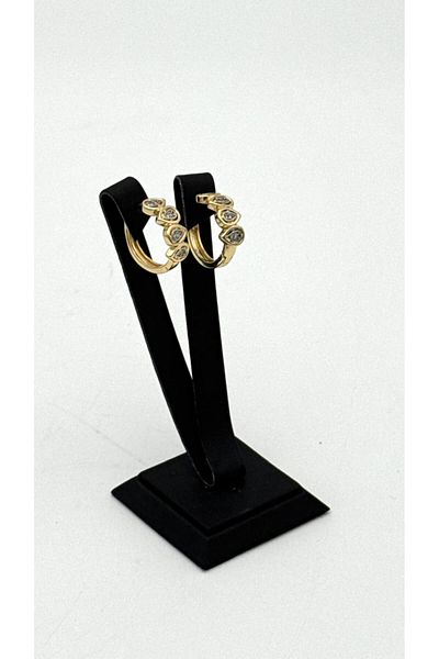 ELİOSA Zircon Gold Tarnish Steel Earrings