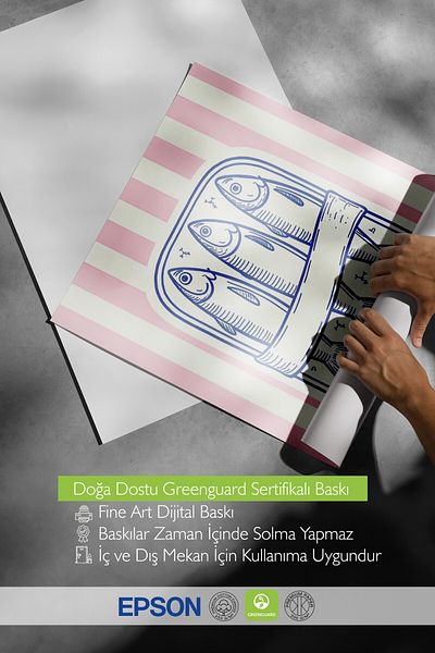 Postifull Poster cu cadru negru, sardine, ilustrație, poster de culoare albastră, selecție de vară 2025, NR: 109556