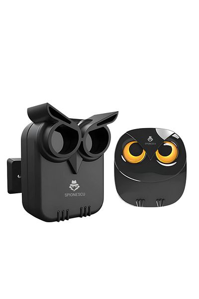 Spionescu Wireless alarm with owl-type motion sensor, 800 m connection range, 4 volume levels, 35 melodies