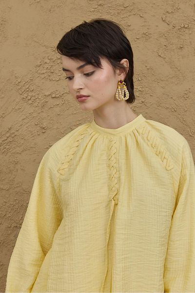 Fahhar Buttonhole Detailed Shirt Yellow
