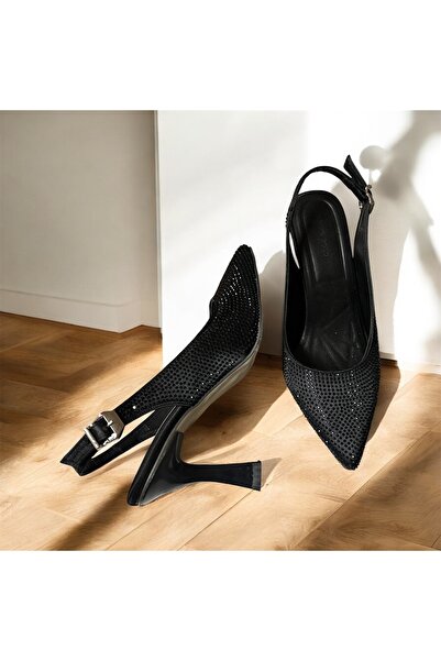 Lion Back Open Stone Evening Shoes