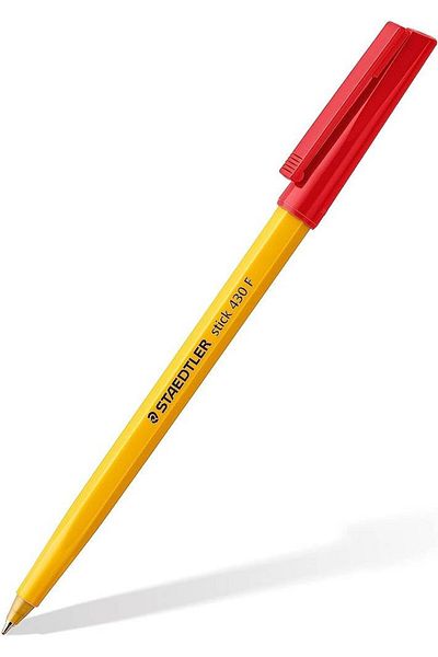 Staedtler Pix cu bilă, cu capac cu clip, Staedtler 430 F Roșu