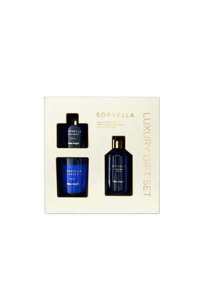 Sorvella Luxury Blue Angel gift set, room diffuser, spray & scented candle, Sorvella, 3 items