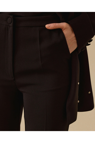 SEÇİL Button Detailed Wide Leg Trousers with Pockets