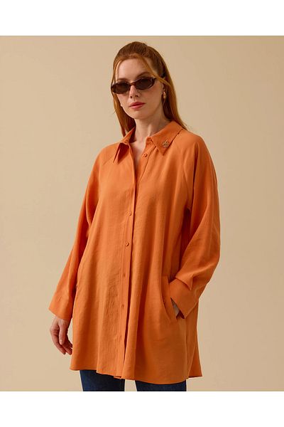 SCL Shirt Collar Buttoned Tunic with Accessories