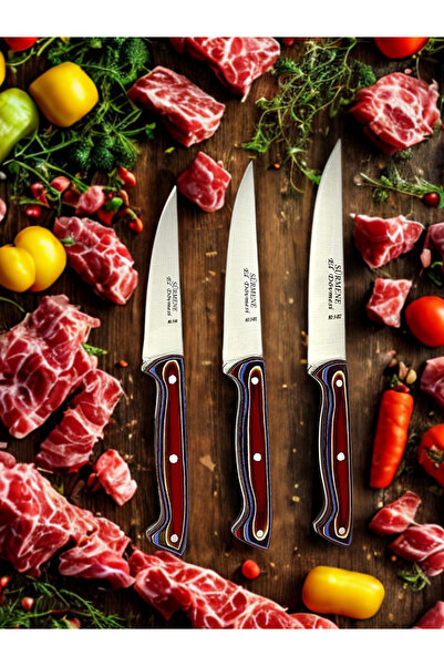 Genel Markalar SÜRMENE VERZALİT SAPLI 3'LÜ MUTFAK BIÇAK SETİ ET, EKMEK,SEBZE,...