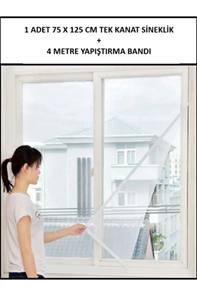 Didihou Sineklik Pencere Cam Tül Sineklik Yapışkan Bantlı Tek Kanat Böcek Sin...