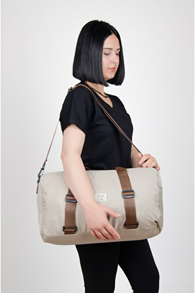 KAFF Αδιάβροχο ύφασμα με μπεζ λουράκι ώμου Unisex Travel GYM Fitness Sports Bag -1010