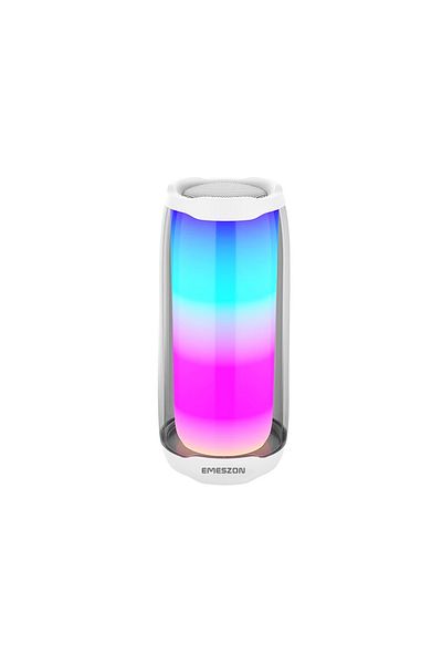 EMESZON Portable speaker RGB 360 LED Pulse 5, EMESZON®, 20W, Bluetooth 4.0, Type C, Micro SD, Jack, white