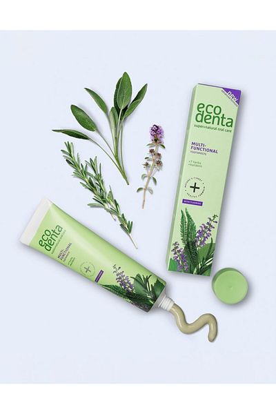 Ecodenta Pastă de dinți multifuncțională cu 7 extracte de plante și Kalident, Ecodenta, 100ml