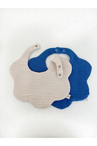 Boho Piccolo Pack of 2 Blue, Beige 100% Cotton Organic 8 Layer Muslin Baby Fo...