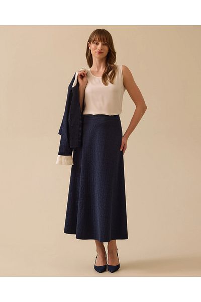 SCL Patterned Midi Flared Skirt