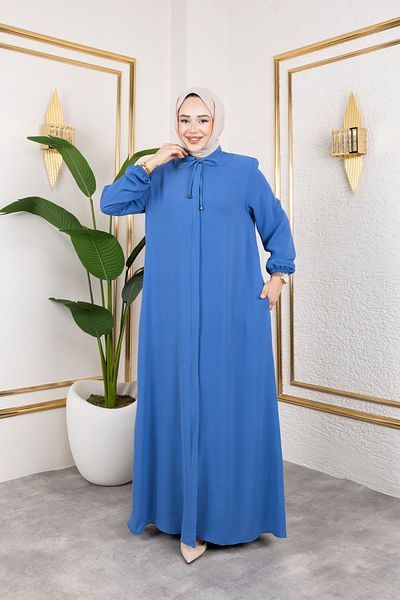 Nevayla Moda Χαλαρή Κοπής Αερόμπιν Ύφασμα Φεράτσε / Μπλε - F137