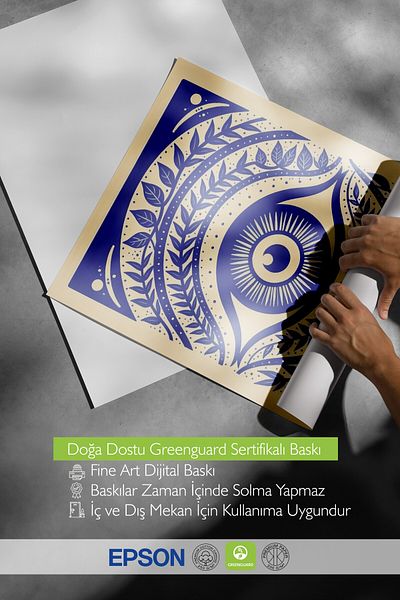 Postifull Poster cu cadru alb, ochi fermecător, ilustrație, poster de culoare albastră, selecție de vară 2025, NR:109592