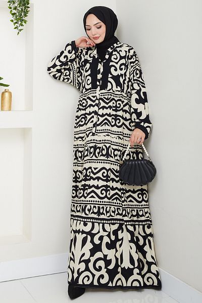 InStyle Authentic Bohemian Viscose Dress Black