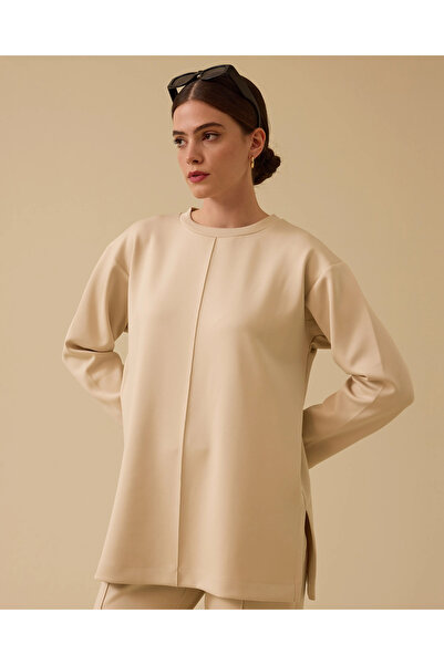 SCL Şerit Detaylı Basic Sweatshirt