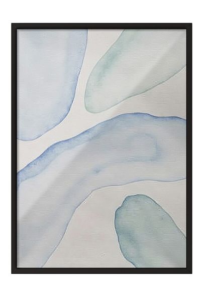 Postifull Black Framed Poster, Abstract Circles - 2, Oil Painting, Blue Color Poster, 2025 Summer Selection, No:10967