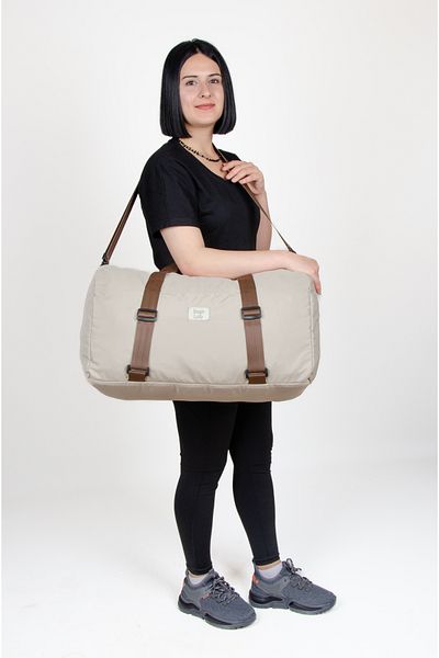 KAFF Beige Shoulder Strap Waterproof Fabric Large Size Suitcase Sports Travel Bag -1011