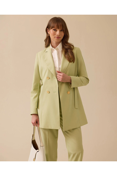 SCL Beli Ayarlanabilir Çift Düğmeli Ceket