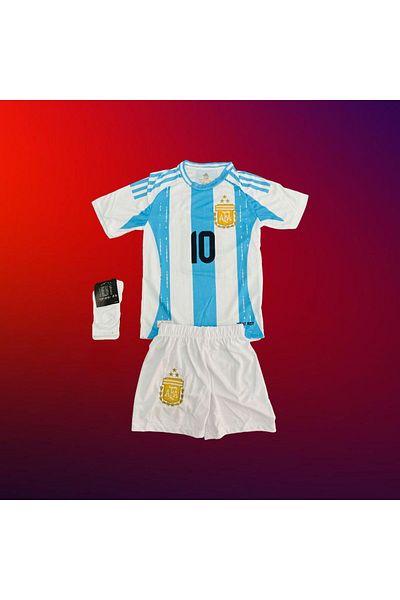 Flextreme Argentina/ Lionel- Messi World Cup 24/25 New Season Kids Football Jersey Set of 3