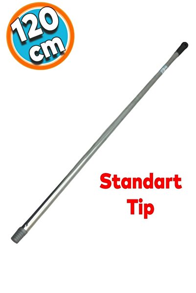 SİHİRLİ AYAKLAR Standart Metal Vidalı Fırça Çekçek Süpürge Sapı Gri 120cm