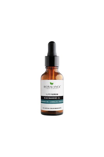 probio balance Super Ser Niacinamidă-Zn împotriva petelor pigmentare, antirid și control al sebumului, Bio Balance, 30 ml