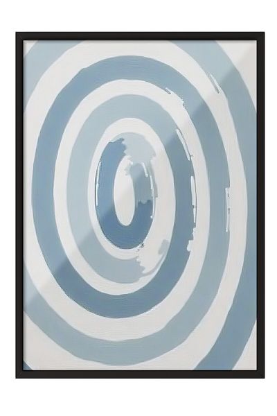 Postifull Black Framed Poster, Hypnosis Wave, Illustration, Blue Color Poster, 2025 Summer Selection, No:109666