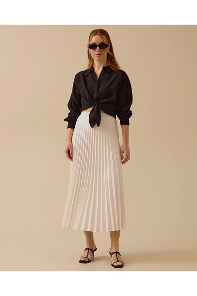 SCL Elastic Waist Pleated Skirt