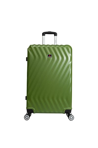 aventor Set de cărucior Av104, 1 bagaj de cabină și 2 bagaje de cală, 100% ABS, 4 roți duble, verde